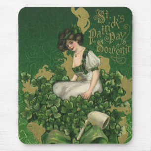 Vintage St. Patrick's Day-souvenir, Ierse schone Muismat