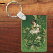 Vintage St. Patrick's Day-souvenir, Ierse schone Sleutelhanger (Voorkant)