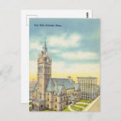 Vintage, stadhuis, Holyoke, Massachusetts Briefkaart (Voorkant / Achterkant)