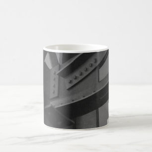 Vintage stalen bouw hoogbouw architectuur koffiemok