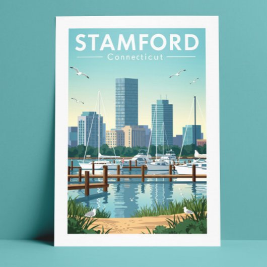 Vintage Stamford Connecticut Briefkaart
