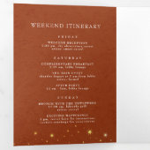 Vintage Star Céleste Lune Programme de mariage pli (Intérieur en premier)