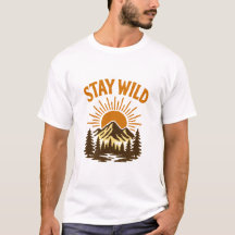Vintage Stay Wild Bergzonsondergang T-Shirt