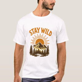 Vintage Stay Wild Bergzonsondergang T-Shirt