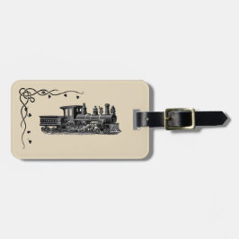 Vintage Steam Engine Bagagelabel