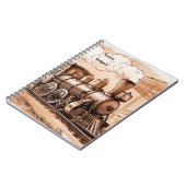 Vintage Steam Engine Train Sketch Notitieboek (Linkerzijde)