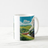 Vintage Steam Train Scenic Illustration Mug (Devant droit)