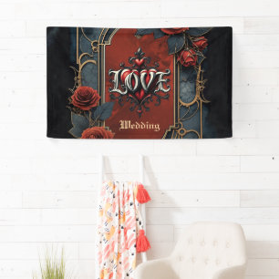 Vintage steampunk elegantie klokwerk Rozen van de  Spandoek
