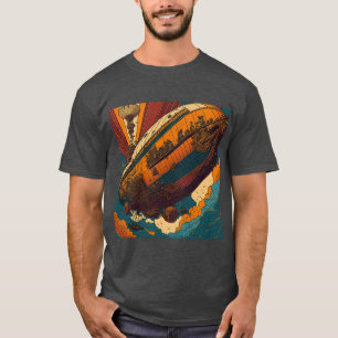 Vintage Steampunk Luchtvaart Avontuur T-shirt