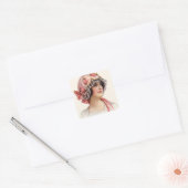 Vintage Sticker vrouw en Pet (Envelop)