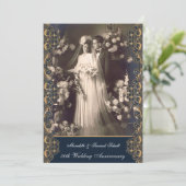 Vintage stijl 50ste huwelijksjubileum kaart (Staand voorkant)