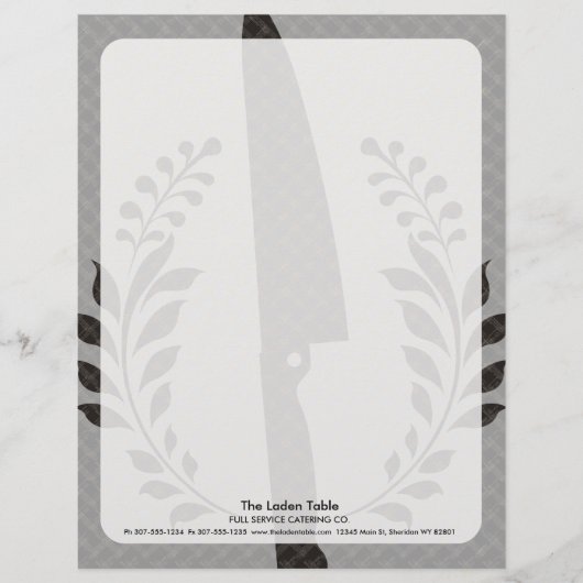 Vintage-stijl chef-messenmakerskeuken briefhoofd sjabloon (Voorkant)