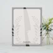 Vintage-stijl chef-messenmakerskeuken briefhoofd sjabloon (Staand voorkant)