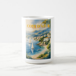 Vintage Stijl Cote D'Azur Franse Reizen  Koffiemok