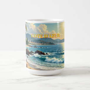 Vintage Stijl Cote D'Azur Franse Reizen Koffiemok