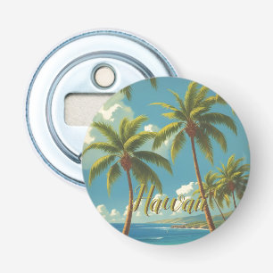 Vintage stijl Hawaiaanse reis Aloha uit Hawaï Button Flesopener