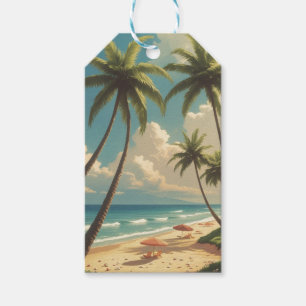 Vintage stijl Hawaiaanse reis Aloha uit Hawaï Cadeaulabel