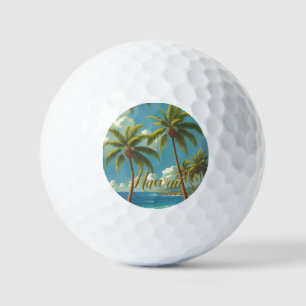 Vintage stijl Hawaiaanse reis Aloha uit Hawaï Golfballen