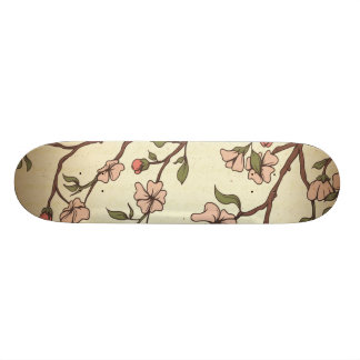 vintage stijl kersenbloesem kunst skateboard