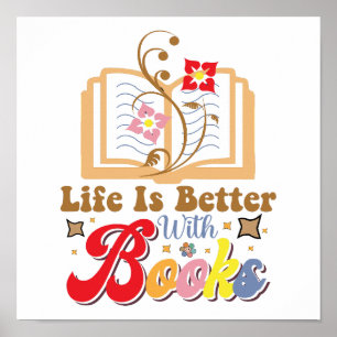 Vintage Stijl Lezen & Bibliotheek Grafisch Poster