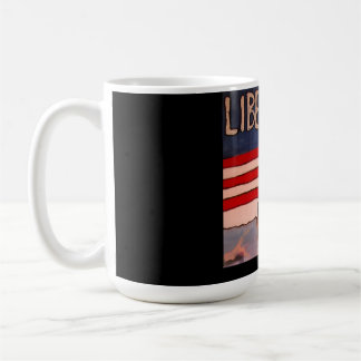 Vintage Stijl Liberté Portret met Amerikaanse Vlag Koffiemok