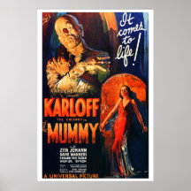 Vintage stijl monster film poster Mummie 