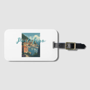 Vintage stijl Portofino Genova Italië Bagagelabel