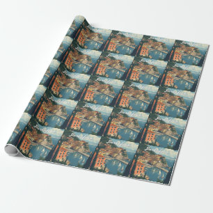 Vintage stijl Portofino Genova Italië Cadeaupapier