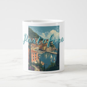 Vintage stijl Portofino Genova Italië Extra Grote Beker