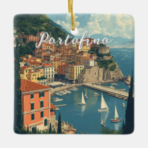 Vintage stijl Portofino Genova Italië Keramisch Ornament