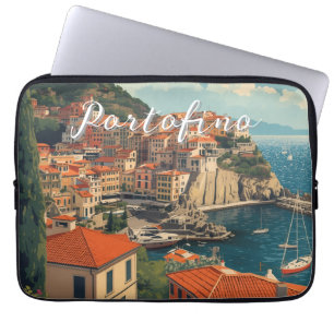Vintage stijl Portofino Genova Italië Laptop Sleeve