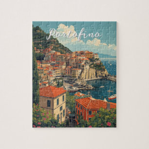 Vintage stijl Portofino Genova Italië Legpuzzel