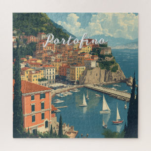 Vintage stijl Portofino Genova Italië Legpuzzel
