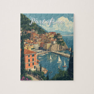 Vintage stijl Portofino Genova Italië Legpuzzel