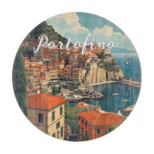 Vintage stijl Portofino Genova Italië Snijplank