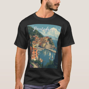 Vintage stijl Portofino Genova Italië T-shirt