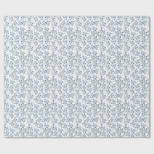 Vintage stijl print met kleine blauwe bloemen cadeaupapier
