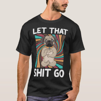 Vintage stijl Pug Yoga Meditatie Hond Grap product T-shirt