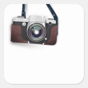 Vintage stijl Vintage camera Vierkante Sticker