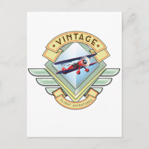 Vintage stijl vlucht badge briefkaart