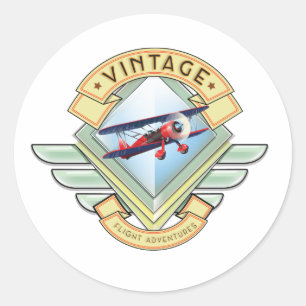 Vintage stijl vlucht badge ronde sticker