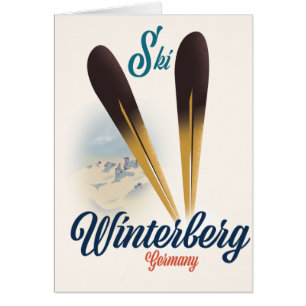 Vintage stijl Winterberg Duitsland ski poster