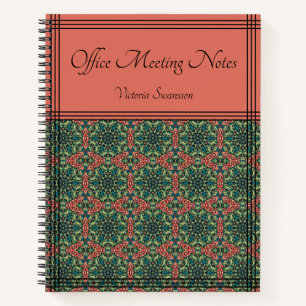 Vintage stijlvol notitieboek in groen en roestig r