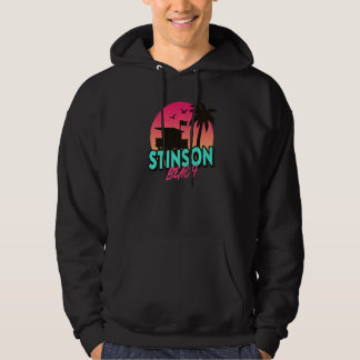 Vintage Stinson Beach California Palm Trees Ca Ret Hoodie