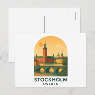 Vintage Stockholm Zweden Reizen – Scandinavisch Briefkaart