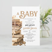 Vintage Storybook Baby Shower Invitation (Debout devant)