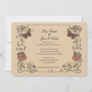 Vintage Storybook Mushroom Faire-part de mariage