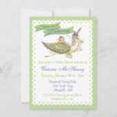 Vintage Storybook Stork Baby Shower Invitations (Devant)