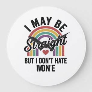 Vintage Straight But Kind Regenboog Pride T-shirt_ Grote Klok