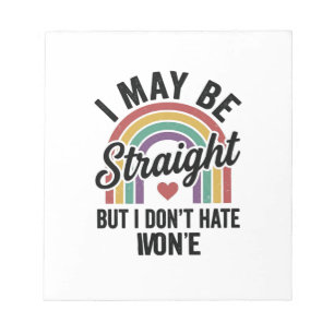 Vintage Straight But Kind Regenboog Pride T-shirt_ Notitieblok